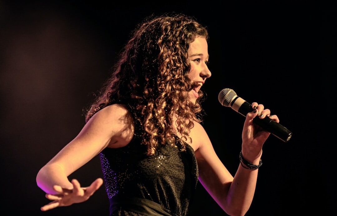 young singer performing live